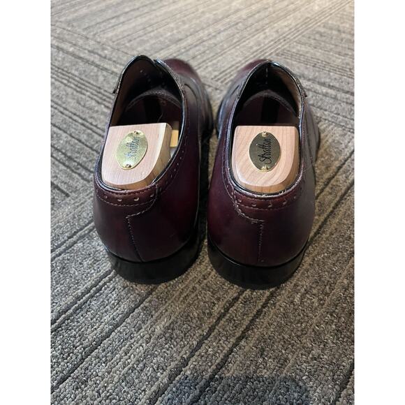 Ace Marks Dress Shoes 9 Burgundy Oxblood & Grey Spectators Oxfords - Picture 4 of 9